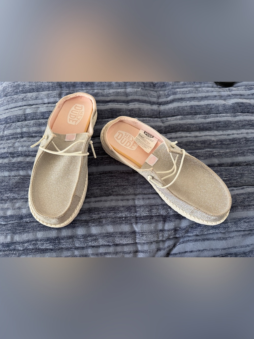 Women’s Sparkly Hey Dude Mules in size 9